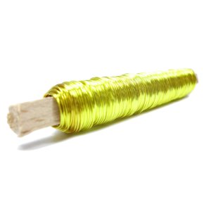 Eisenlackdraht 0,5mm - 100gr. Holzstab - Farbe / Gelb