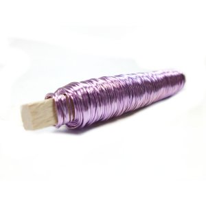 Eisenlackdraht 0,5mm - 100gr. Holzstab - Farbe / Lavendel